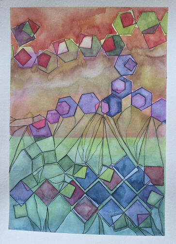 UNTITLED HEXAGRAM | Watercolor on Paper
